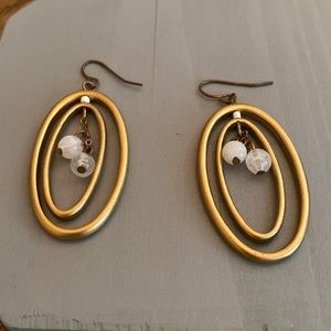 Gold & White Earrings!